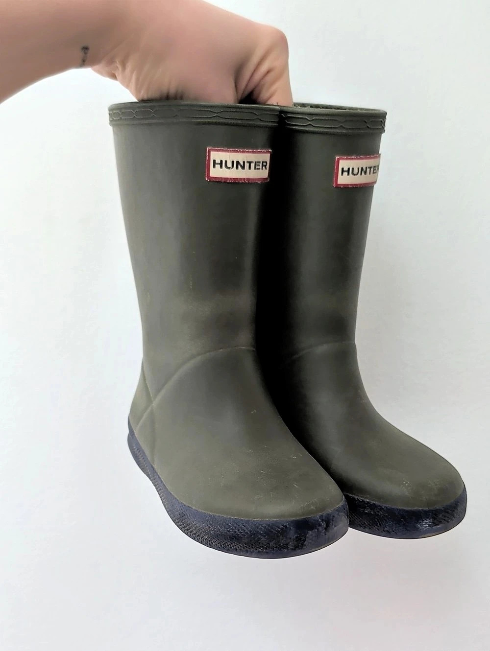 Hunter Toddler Rain Boots Army Green Navy US 10 Toddler Boy